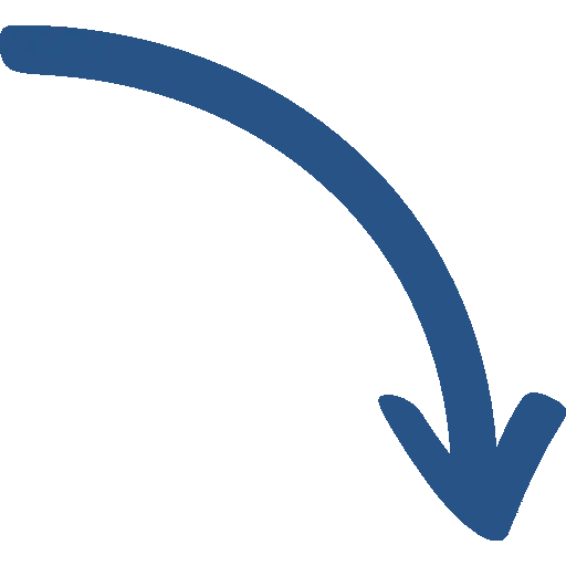Curved blue arrow pointing downwards to the right.