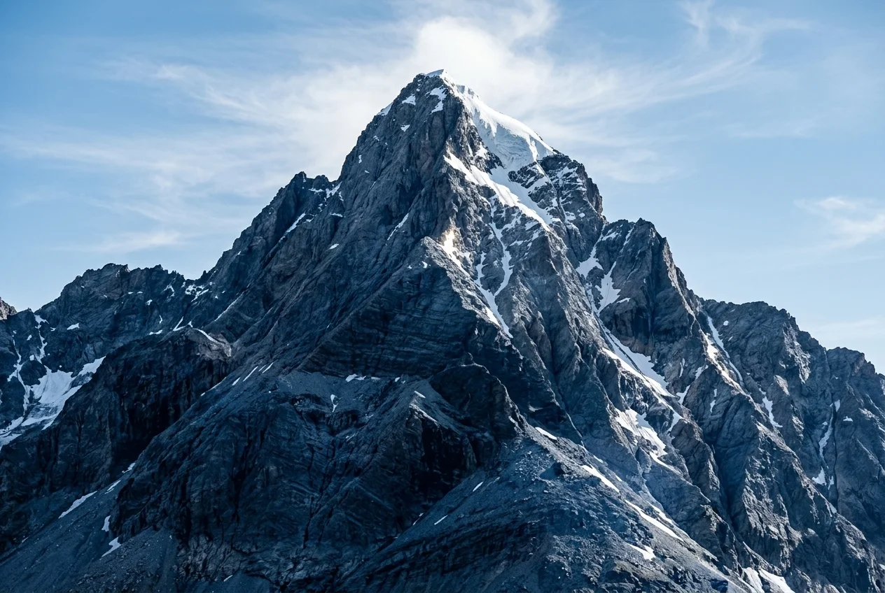 Majestic snow-capped mountain peak representing the journey to athletic excellence